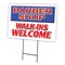 Signmission Barber Shop Walk-ins W Yard & Stake outdoor plastic coroplast window, C-1824 Barber Shop Walk-Ins W C-1824 Barber Shop Walk-Ins W - alternate 1